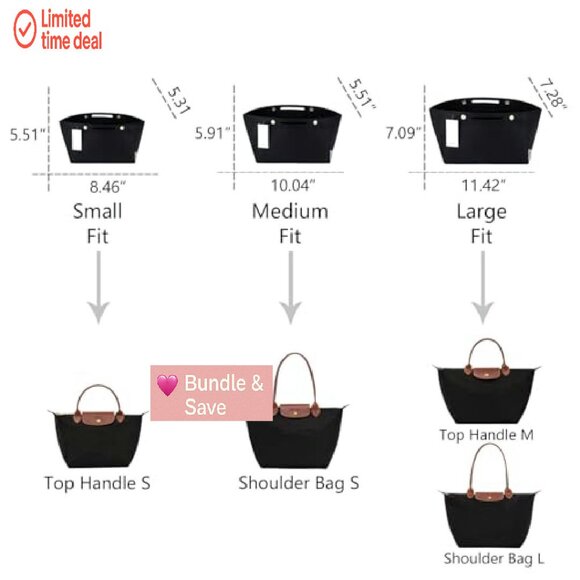 Purse Organizer Insert for Tote Bags, 12 Pockets, Lightweight Felt Fabric - Picture 3 of 8